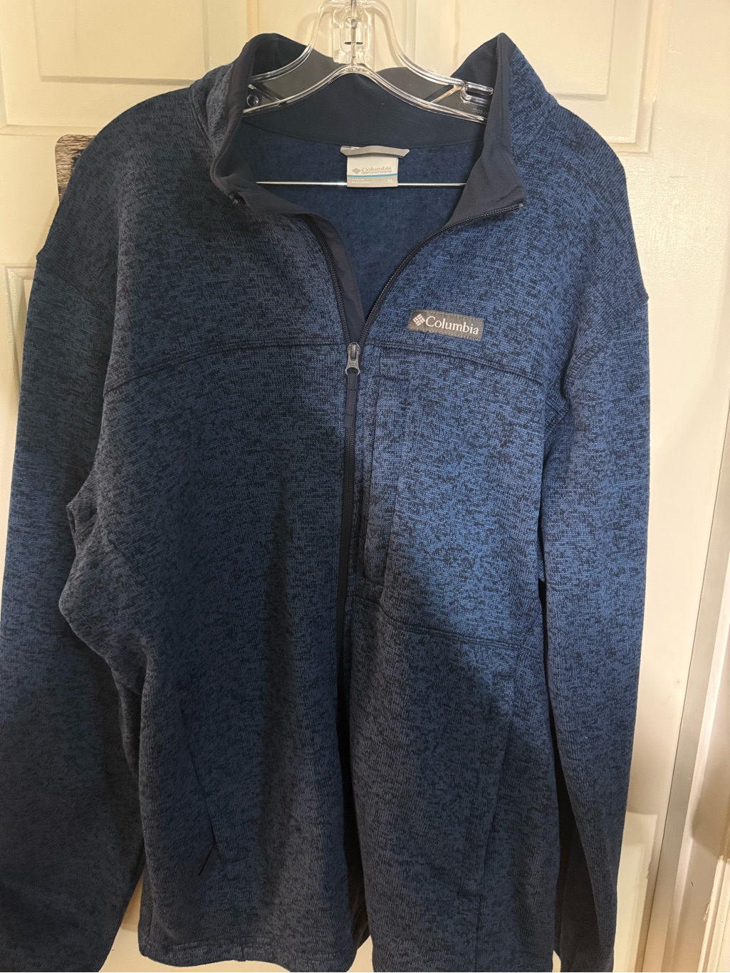 Columbia Heathered Navy Blue Full-Zip Fleece Jacket